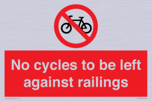 No cycles to be left against railings